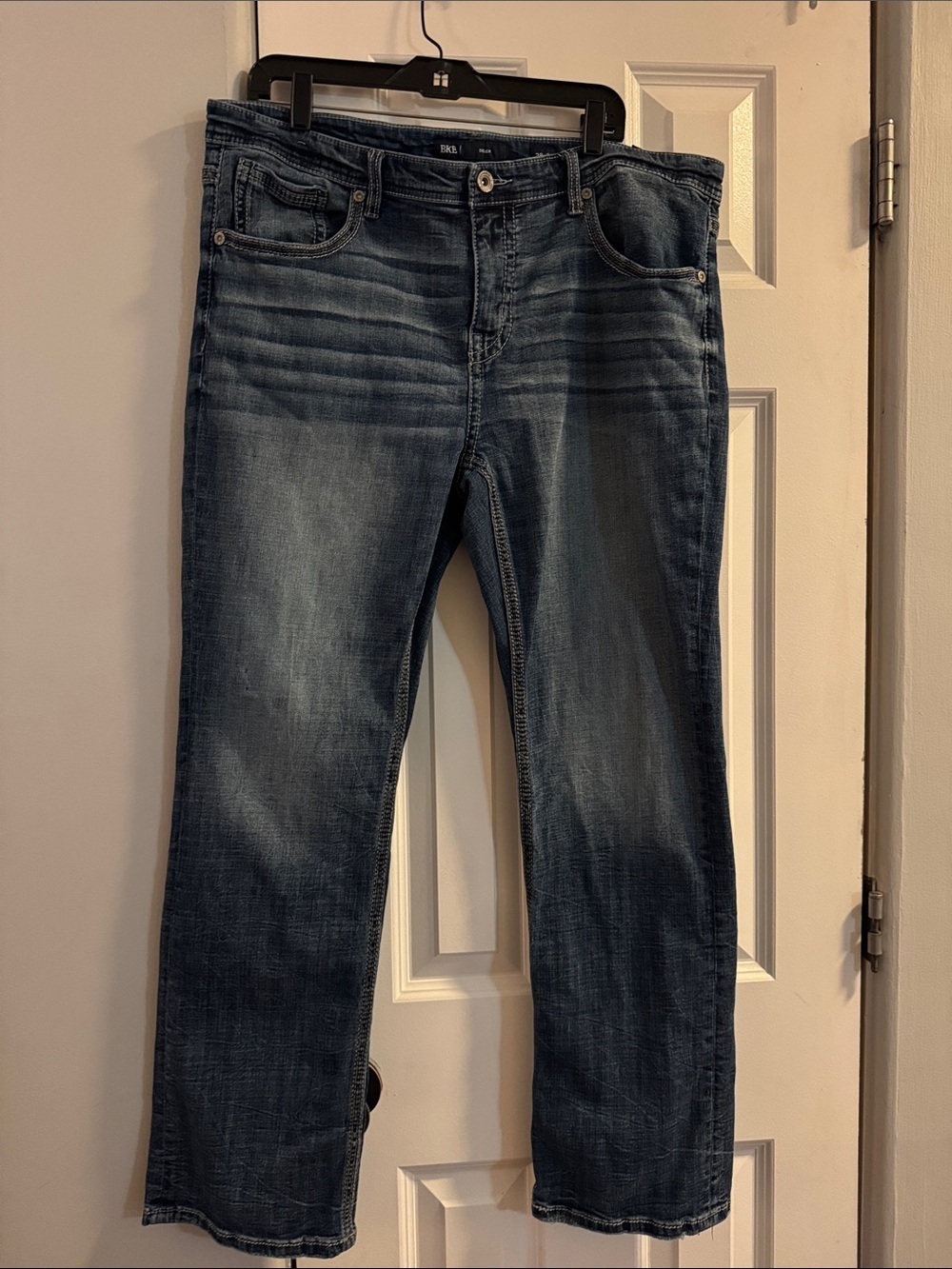 BKE Dark Blue Denim Relaxed Straight Jeans 38x31